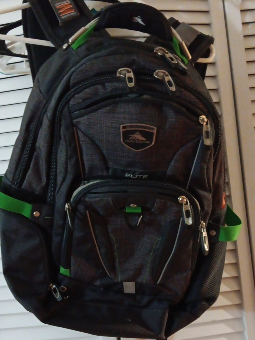 High Sierra Elite Men's Black & Green & Gray Backpack